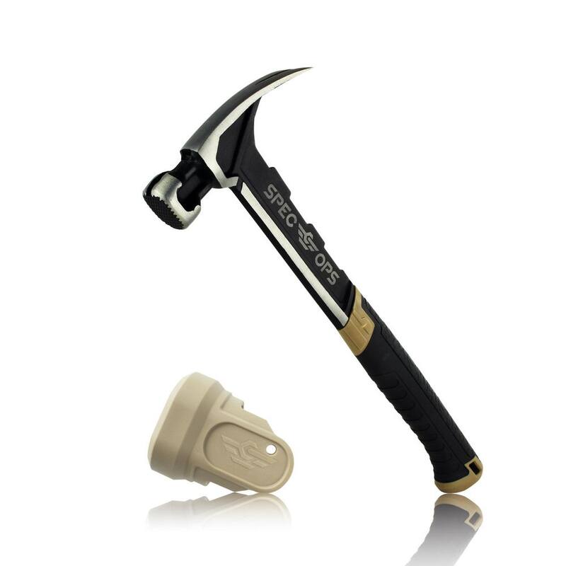 ESPEC OPS 22 oz. Martillo para marco de cara fresada con tapa de maza suave, mango de acero - ESPEC-M22CF-S