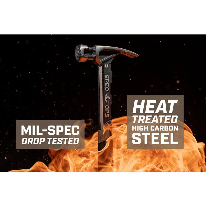 ESPEC OPS 22 oz. Martillo para marco de cara fresada con tapa de maza suave, mango de acero - ESPEC-M22CF-S