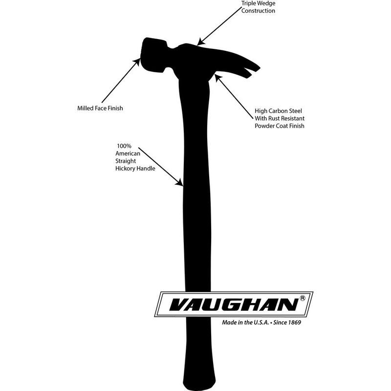 Martillo Vaughan de 32 oz. con mango de madera dura de 18 pulgadas - 707M