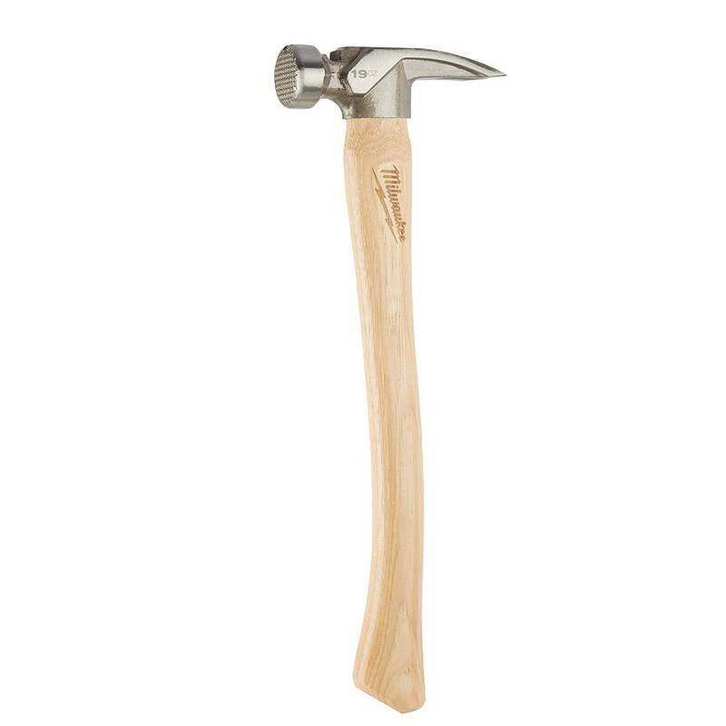 Martillo de Hickory con cara fresada de 19 oz de Milwaukee con barra de palanca de 15 pulgadas - 48-22-9419-48-22-9035.