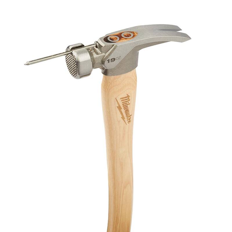 Martillo de Hickory con cara fresada de 19 oz de Milwaukee con barra de palanca de 15 pulgadas - 48-22-9419-48-22-9035.