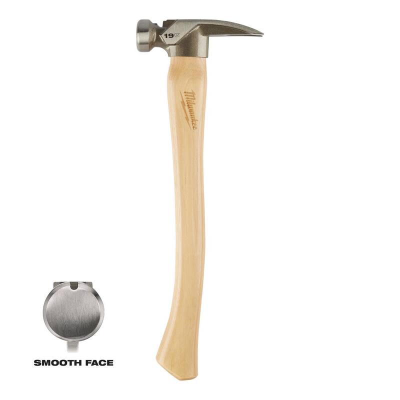 Martillo de Hickory de 19 oz con cara lisa y barra de palanca de 12 pulgadas - 48-22-9519-48-22-9034