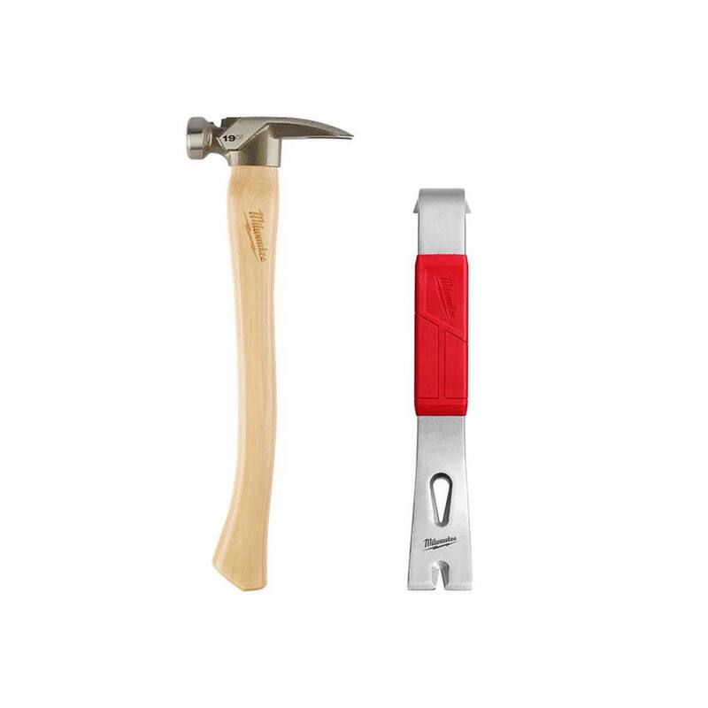 Martillo de Hickory de 19 oz con cara lisa y barra de palanca de 12 pulgadas - 48-22-9519-48-22-9034