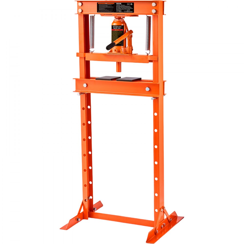 VEVOR Hydraulic Shop Press, 12 Ton H-Frame Hydraulic Garage/Shop Floor Press, Adjustable Shop Press with Press Plates, Heavy Duty Hydraulic Press for Garage, Shop, Workshop - QJDSQCYYJC12TU73BV0