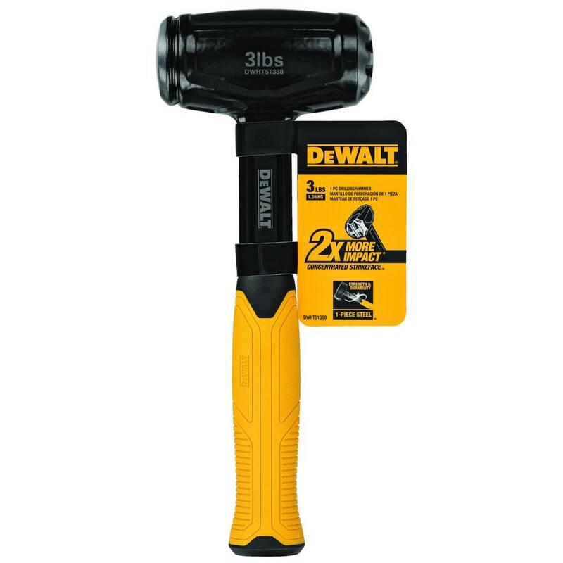 Martillo de perforación de acero DEWALT de 3 lbs. con mango de 8-3/4 pulgadas - DWHT51388.