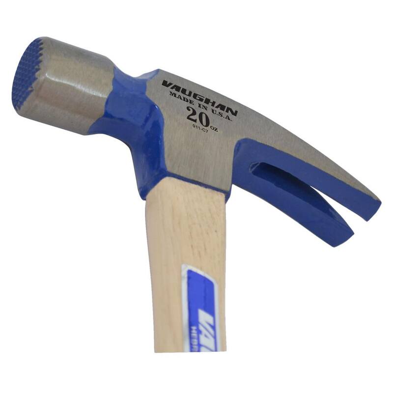 Martillo de garra Vaughan de 20 oz con caras dentadas y mango de madera dura de 16 pulgadas - 999ML