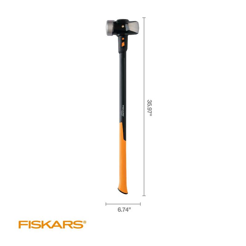 Mazo de acero forjado Fiskars IsoCore de 10 lb con mango de núcleo de fibra de vidrio de 36 pulgadas - 1067454.