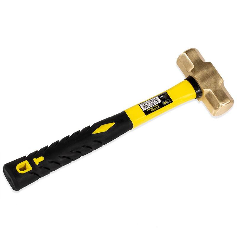 Martillo de trineo de latón de 2 libras Stark con mango de fibra de vidrio - 15160