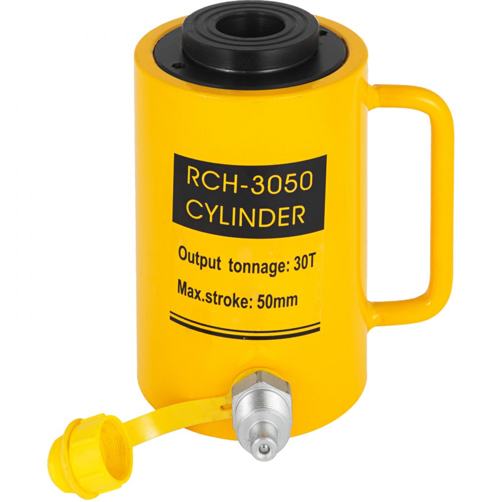 VEVOR 30T Hydraulic Cylinder Jack Hollow Single Acting Hydraulic Ram Cylinder 50mm Hydraulic Lifting Cylinders (30T 2Inch Hollow) - QJD30T50MMKXYY001V0