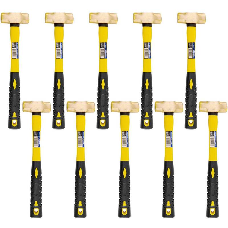 Maza de bronce de 1 libra con mango de fibra de vidrio Stark (paquete de 10) - 15159x10-H
