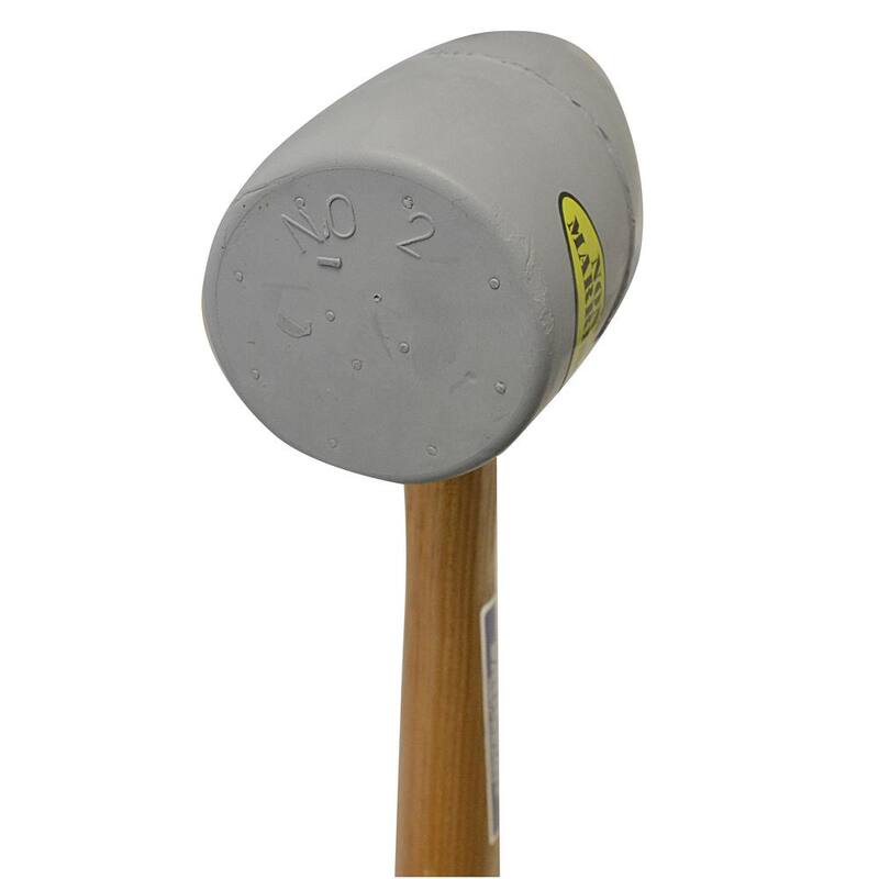 Mazo de goma blanco de 20 oz de Vaughan con mango de madera dura de 13 pulgadas - RM2W