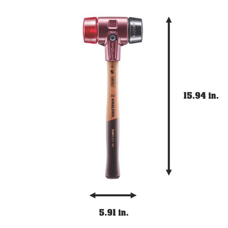 Mazo Halder Simplex 60 de 3.5 libras con inserciones de goma negra y plástico rojo - 3026.060