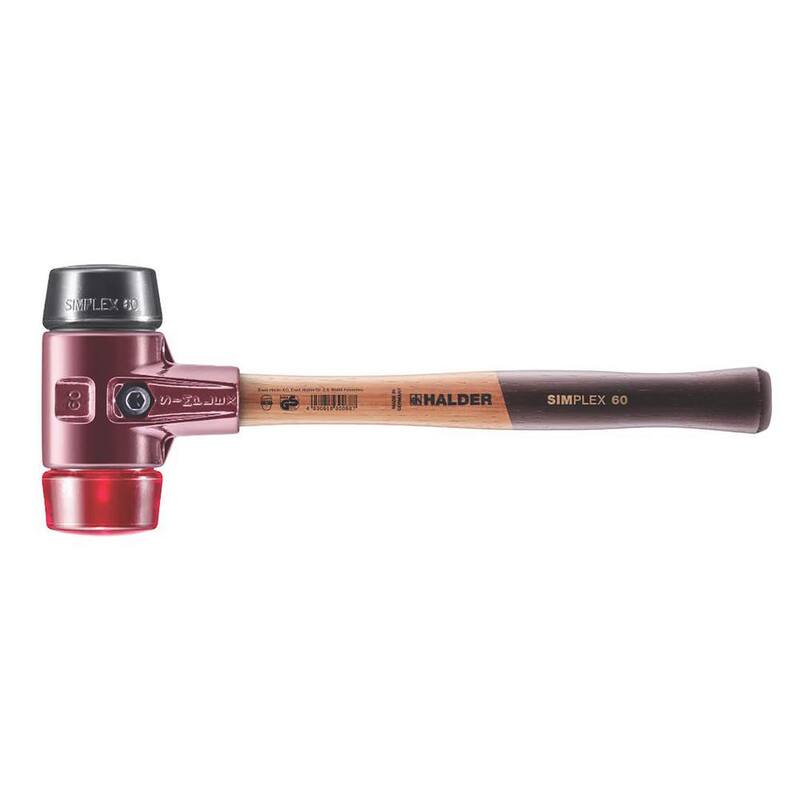Mazo Halder Simplex 60 de 3.5 libras con inserciones de goma negra y plástico rojo - 3026.060