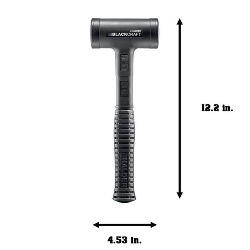 Martillo de poliuretano Halder Blackcraft Dead Blow de 1.98 lbs con mango de acero de 12.2 pulgadas - 3379.050