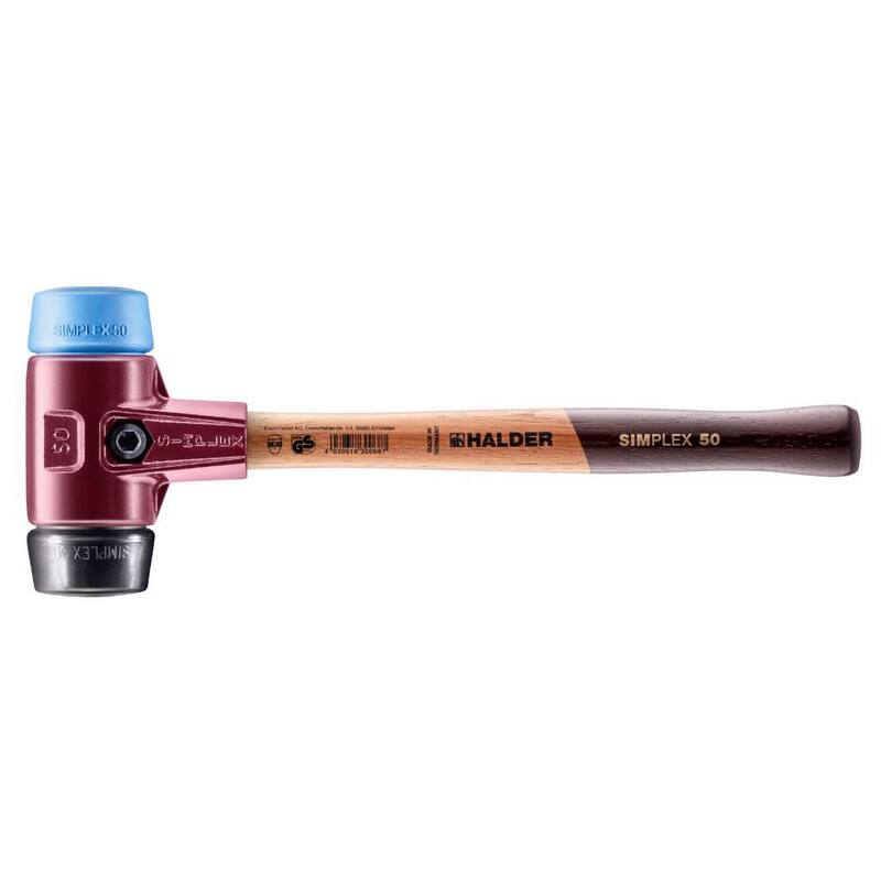Mazo Halder Simplex 50 de 2.5 lbs. con goma azul suave (No marcadora) e insertos de goma negra - 3012.050.