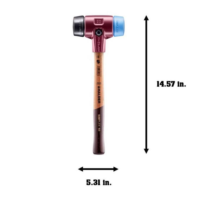 Mazo Halder Simplex 50 de 2.5 lbs. con goma azul suave (No marcadora) e insertos de goma negra - 3012.050.