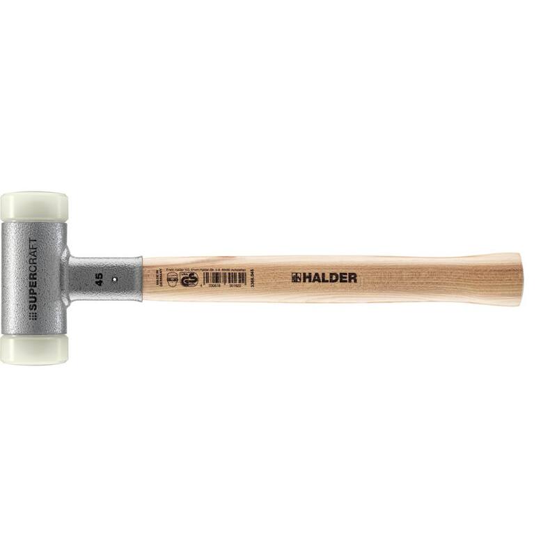 Martillo de nylon Halder Supercraft 45 Dead Blow de 1.83 lbs con mango de nogal de 14.17 pulgadas - 3366.045