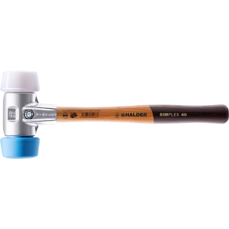 Martillo Halder de 15 oz. Simplex 40/50, con carcasa de aluminio y mango de goma suave azul antideslizante de gran tamaño, insertos superplásticos - 3117.051.