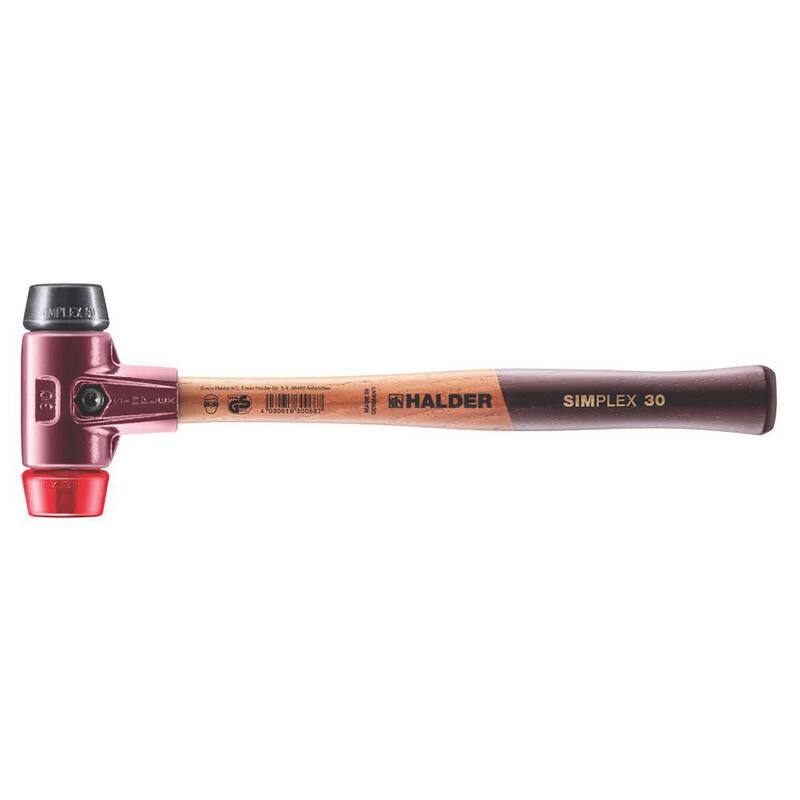 Mazo Halder de 12 oz. Simplex 30 con insertos de goma negra y plástico rojo - 3026.030