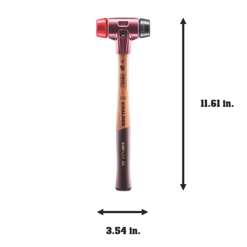 Mazo Halder de 12 oz. Simplex 30 con insertos de goma negra y plástico rojo - 3026.030