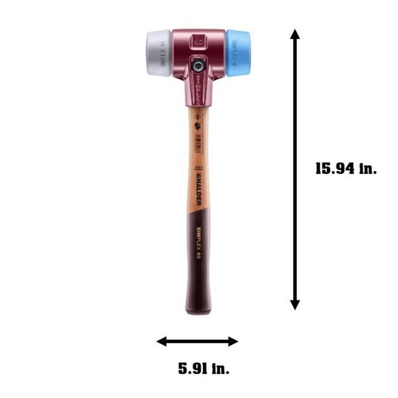 Mazo Halder Simplex 60 de 3.5 lbs. con goma azul suave, insertos de goma gris, no marca - 3013.060