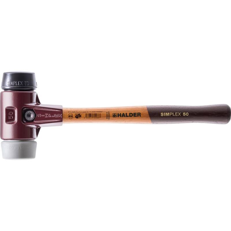 Martillo Halder de 3.5 libras Simplex 60 con goma gris no marcante, insertos de goma negra resistente - 3023.260