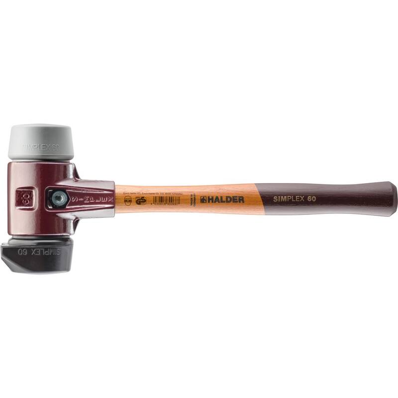 Martillo Halder de 3.5 libras Simplex 60 con goma gris no marcante, insertos de goma negra resistente - 3023.260