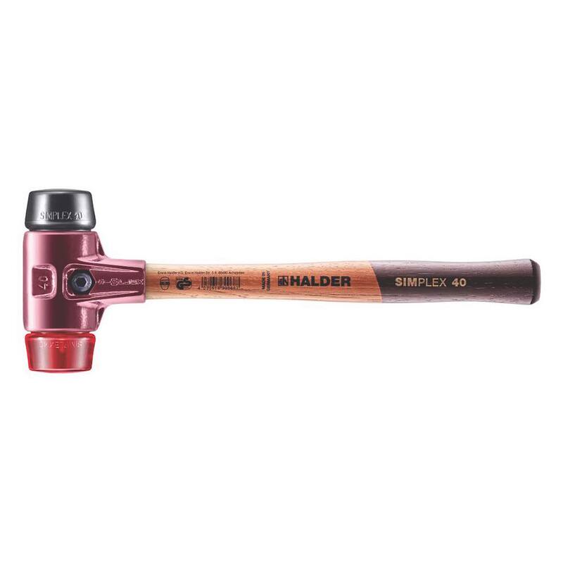 Martillo Halder Simplex 40 de 22 oz. con goma negra, insertos de plástico rojo - 3026.040