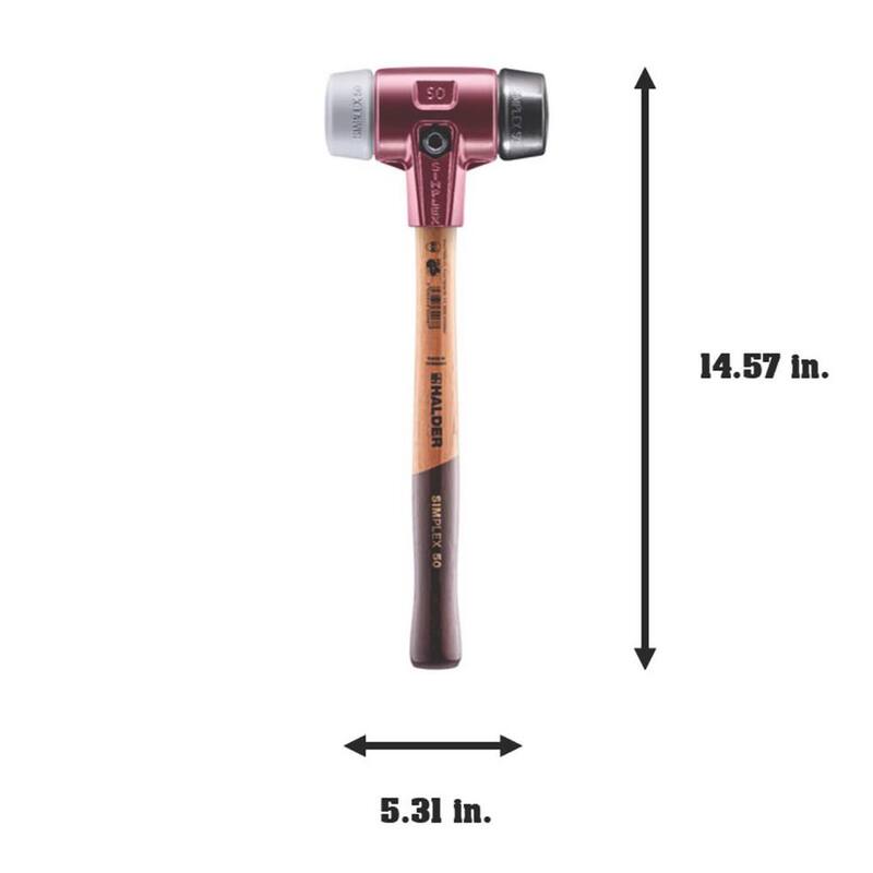 Martillo Halder Simplex de 2.5 lbs. con insertos de goma negra y gris que no marcan - 3023.050