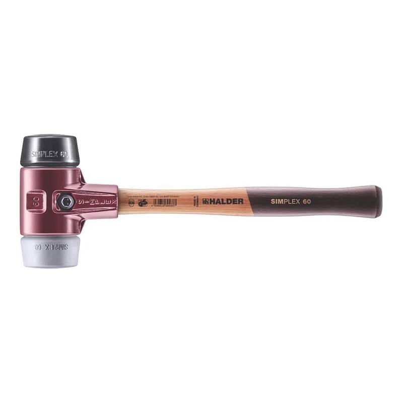 Martillo Halder de 3.5 lbs. Simplex 60 con inserciones de goma negra y gris para no marcar - 3023.060