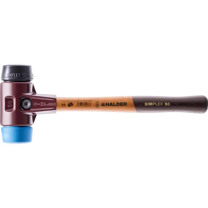 Halder Simplex 4 lbs. Mazo con mango largo de 60 pulgadas y insertos de goma negra STAND-UP - 3012.261
