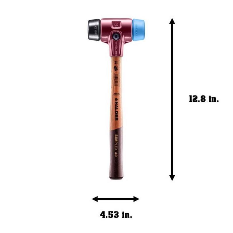Martillo Halder Simplex 40 de 23 oz. con goma azul suave (anti-marcas) e insertos de goma negra - 3012.040