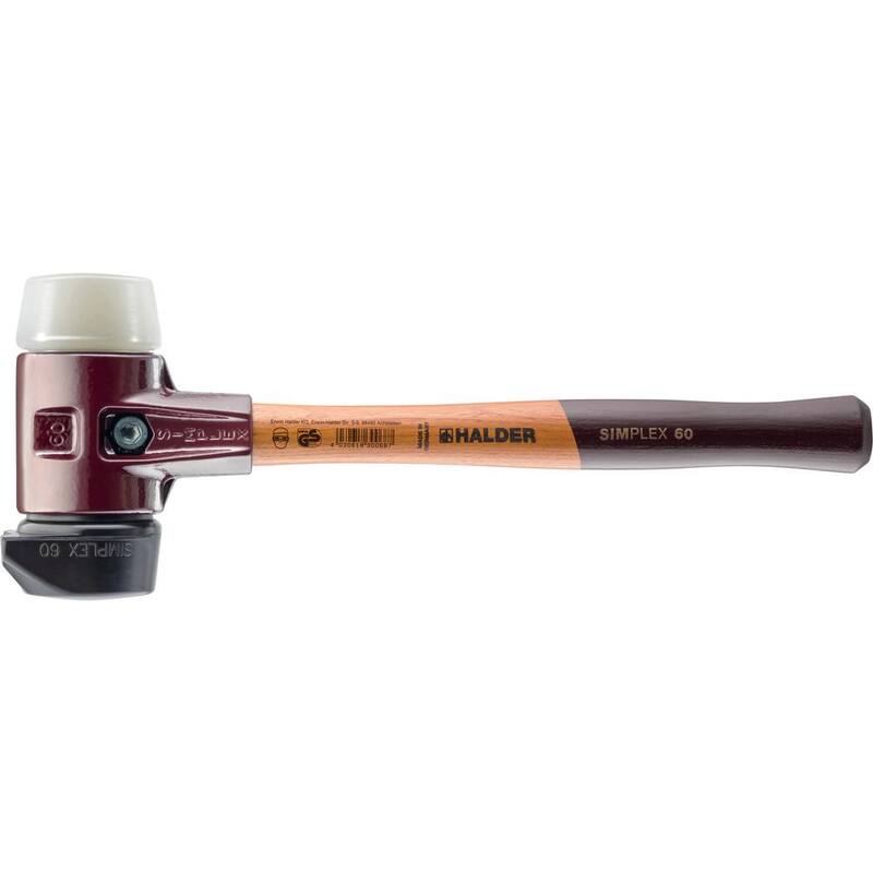 Halder 3.5 lbs. Mazo Simplex 60 con Insertos de Nylon y Goma Negra STAND-UP - 3028.260