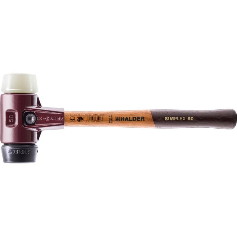 Martillo Halder Simplex 60 de 3.5 lbs con insertos de goma negra y nylon - 3028.060