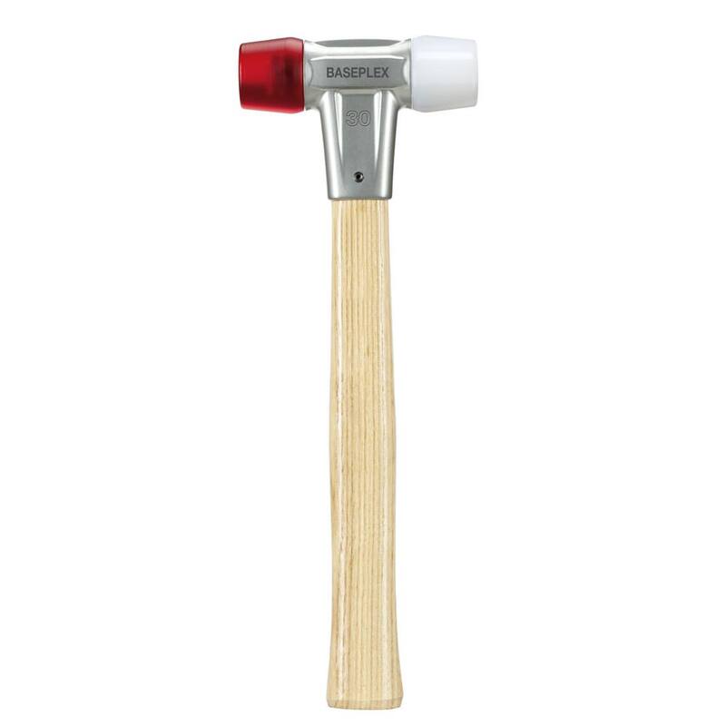 Baseplex Halder 33 oz. Maza con Carcasa de Fundición de Zinc Mango de Madera Dura Cara de Plástico Rojo y Cara de Nylon Blanco - 3968.050