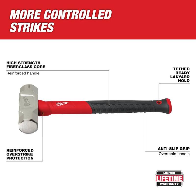 Martillo de ingeniero de fibra de vidrio de 4 libras Milwaukee - 48-22-9314