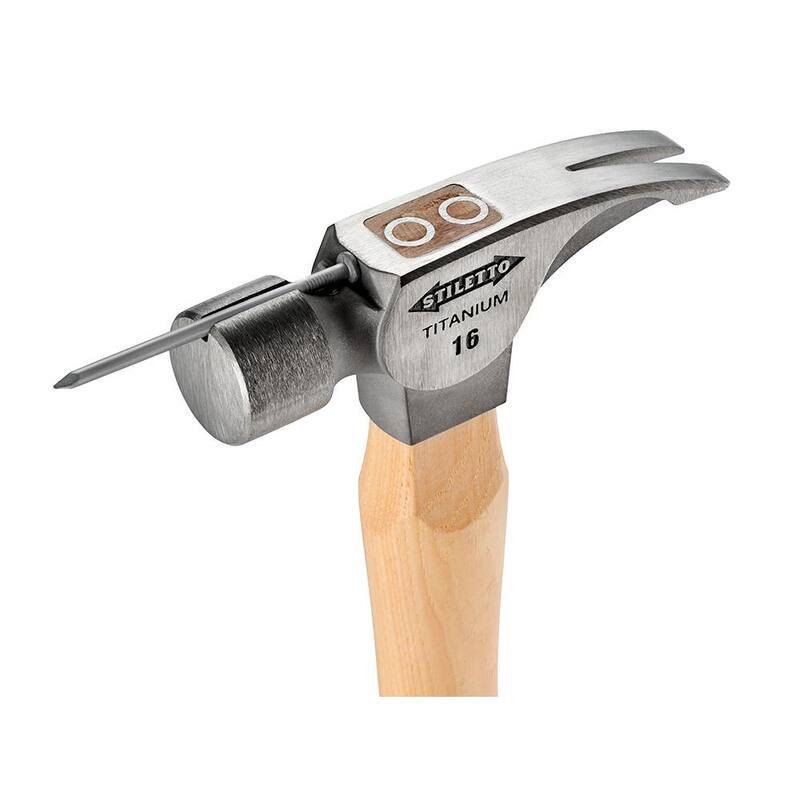 Martillo de cara lisa de titanio Stiletto de 16 oz con mango de fresno curvo de 18 pulgadas - TI16SC