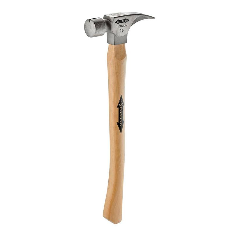 Martillo de cara lisa de titanio Stiletto de 16 oz con mango de fresno curvo de 18 pulgadas - TI16SC
