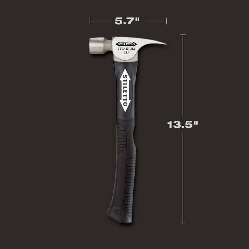 Martillo de fibra de vidrio curvo suave Stiletto de 10 oz con mango de 14.5 in. - FH10C-F