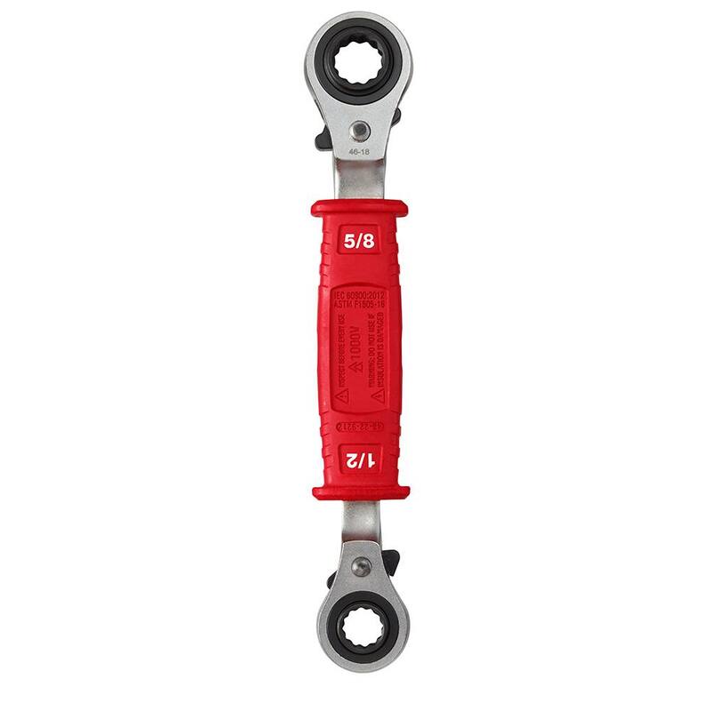 Martillo para linieros de 36 oz. 4 en 1 con llave de caja con trinquete aislada de 4 en 1 para linieros - 48-22-9040-48-22-9212