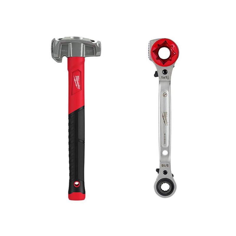 Martillo de 36 oz y 4 en 1 para linieros con Llave de trinquete de 5 en 1 para linieros con cara de golpe fresada - 48-22-9040-48-22-9216M