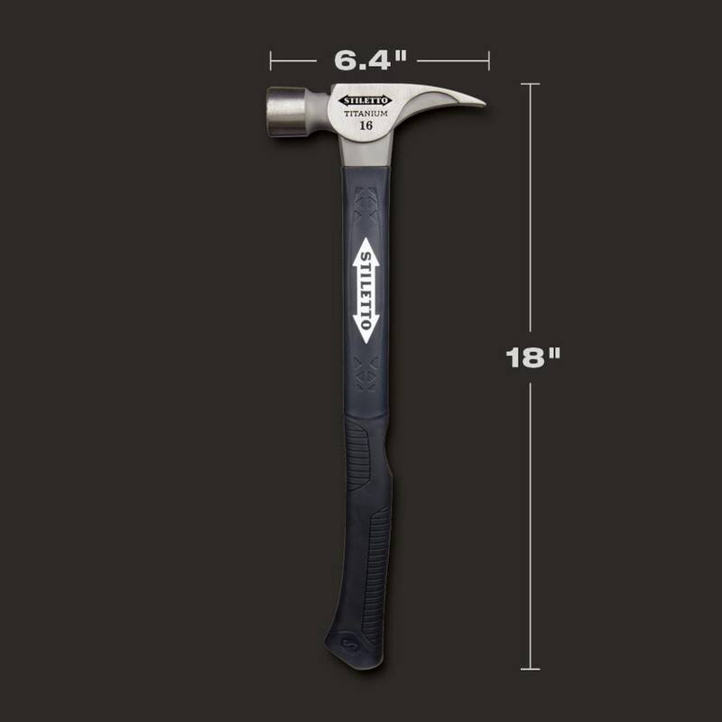 Martillo de fibra de vidrio curvado de 16 oz con mango de 18 pulgadas - TI16MC-F