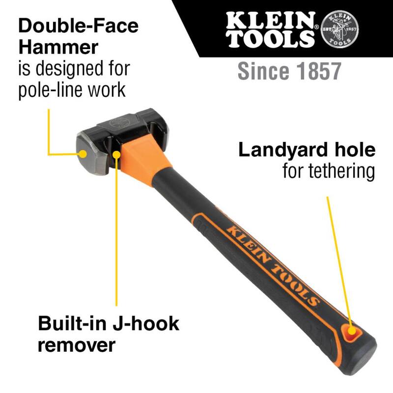 Martillo de acero de 32 oz. de doble cabeza para linieros - 809-36 de Klein Tools