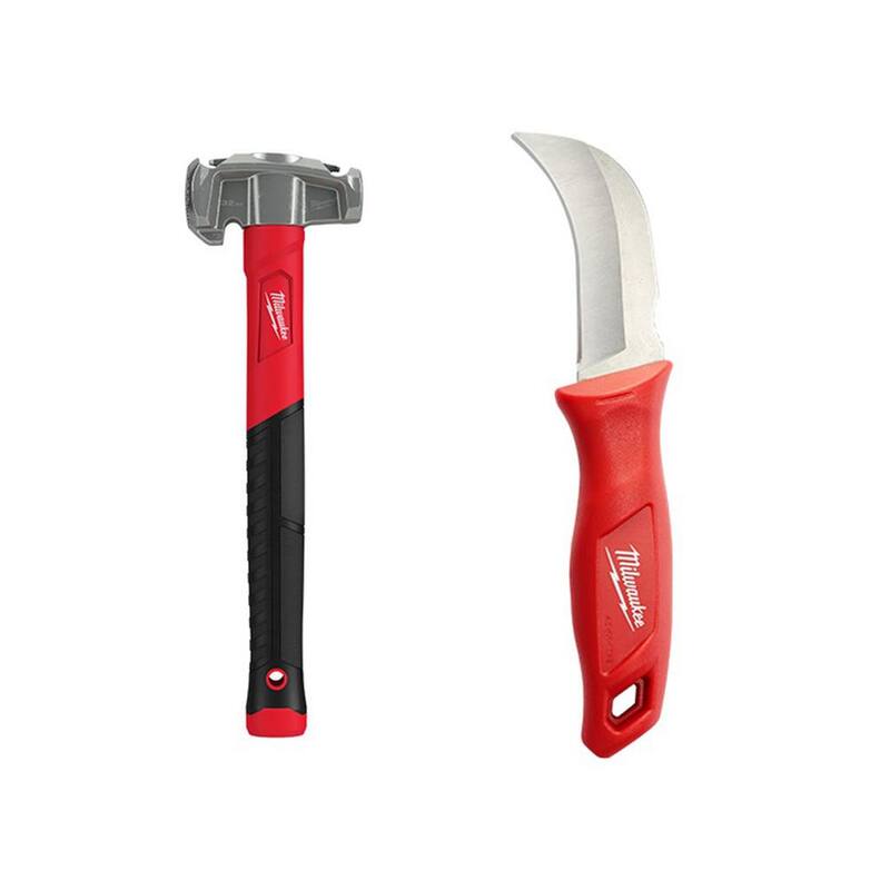 Martillo para liniero 4 en 1 de 36 oz. de Milwaukee con cuchillo Hawkbill de hoja fija - 48-22-9040-48-22-1925