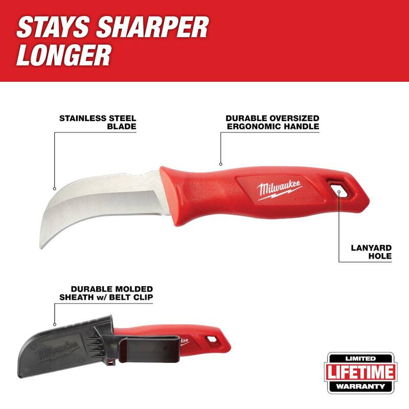 Martillo para liniero 4 en 1 de 36 oz. de Milwaukee con cuchillo Hawkbill de hoja fija - 48-22-9040-48-22-1925
