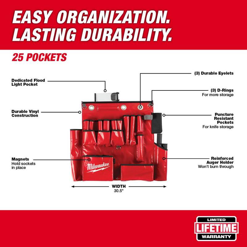 Martillo para lineman de 36 oz y 4-en-1 de Milwaukee con delantal para herramientas aéreas de lineman - 48-22-9040-48-22-8290