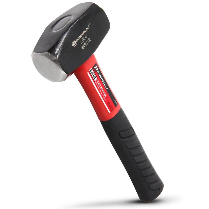 Marro de caucho de 2.5 lb Powerbuilt con mango de fibra de vidrio - 648332