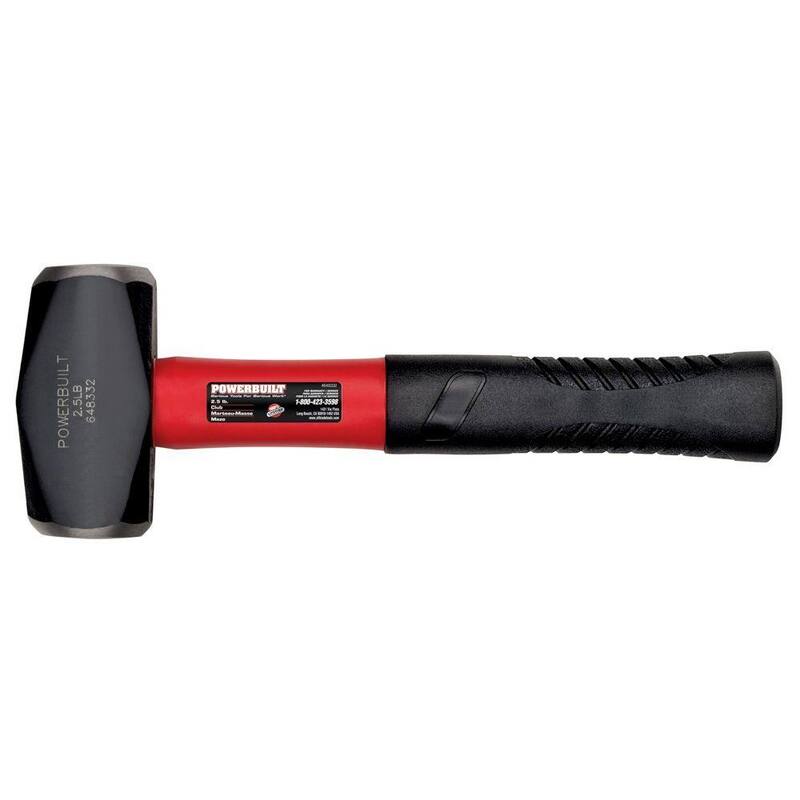 Marro de caucho de 2.5 lb Powerbuilt con mango de fibra de vidrio - 648332