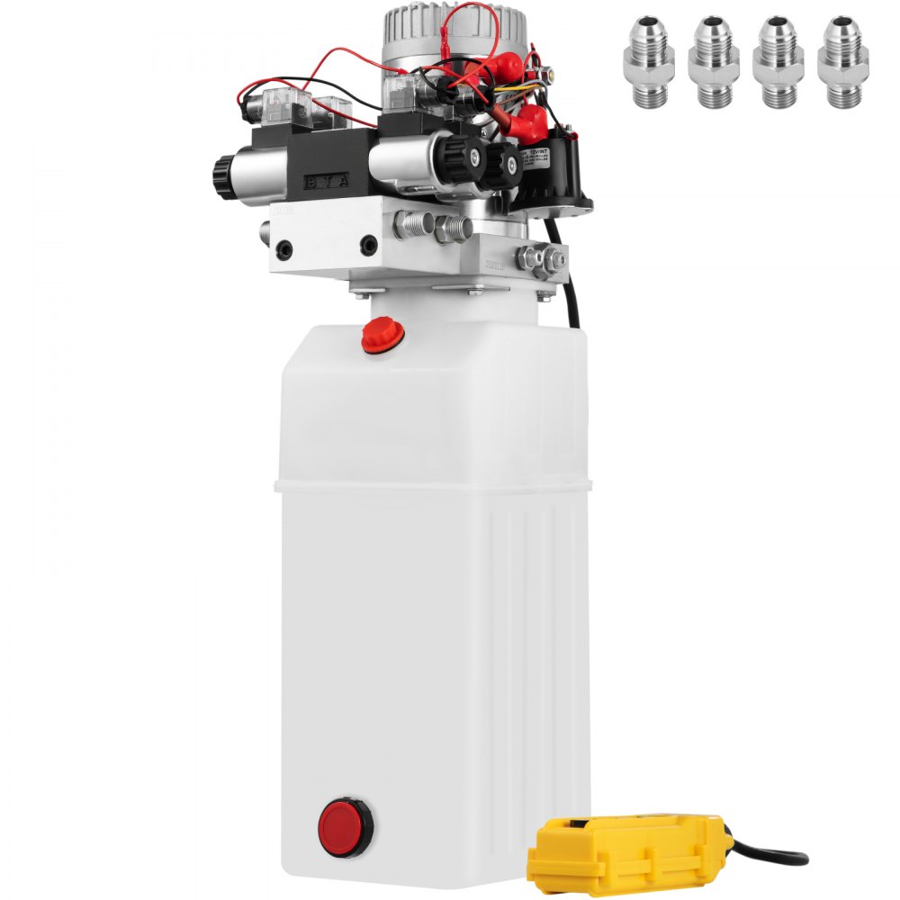 8L 12V DC Double Acting Double Solenoid Hydraulic Power Pack Tank ZZ004235 - CZYYB8LZZ00423501V0