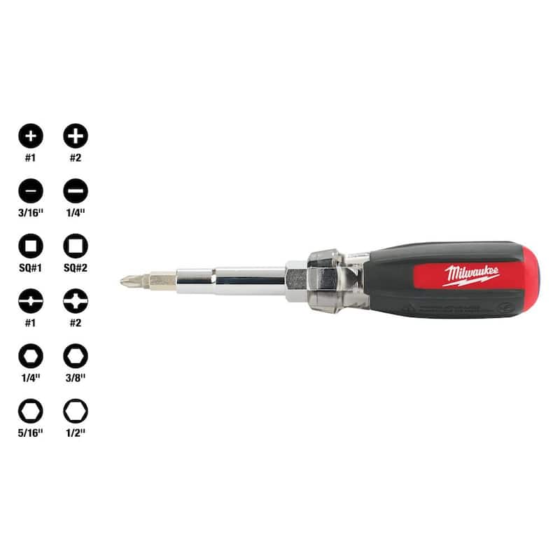 Destornillador combinado Milwaukee 13-en-1 con punta múltiple y mango acolchonado - 48-22-2880